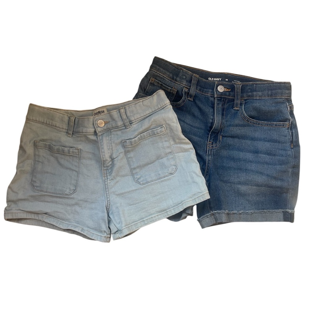 Girl’s Jean Shorts - Light Wash and Dark Wash Sz 14